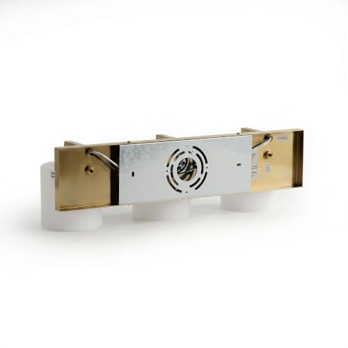 3 Light Brushed Gold Bathroom Vanity Light with White Glass Shades