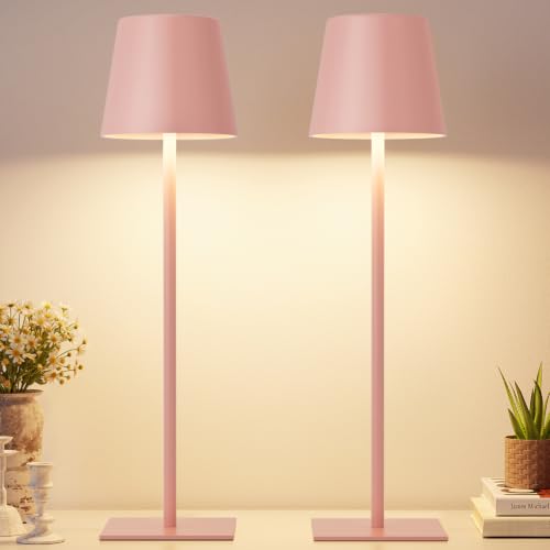 Pink Cordless Rechargeable Table Lamp (2 Count)
