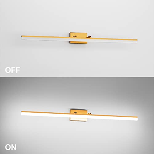 Copper Bathroom Vanity Light 48inch Adjustable Modern LED Vanity Light for Bathroom Gold Lights Fixtures 5500K