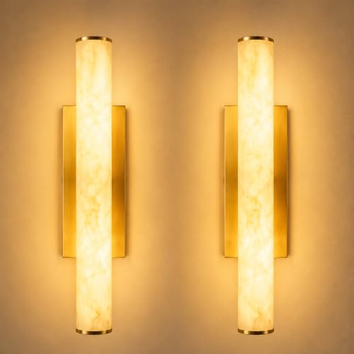 Alabaster Wall Sconces Set of 2