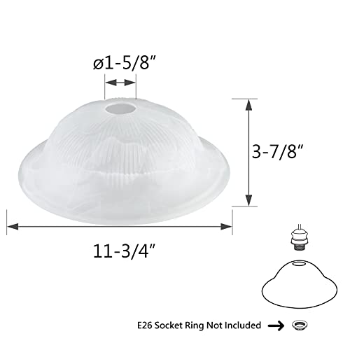23151 11A Replacement Alabaster Glass Shade for Medium Base Socket Torchiere Lamp