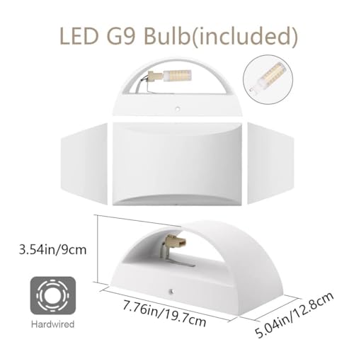 Aluminum Modern Indoor LED Wall Sconce Hardwired Interior Wall Lights Set of 2 Up and Down Wall Mount Light for Living Room Bedroom Hallway Corridor Warm White 3000K