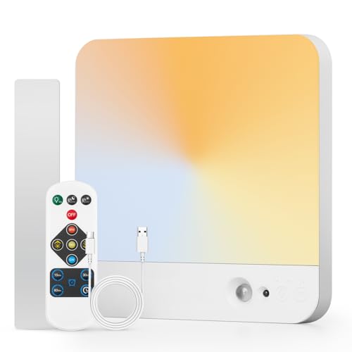 Battery Operated Ceiling Light Wireless with Remote Square 7.87"