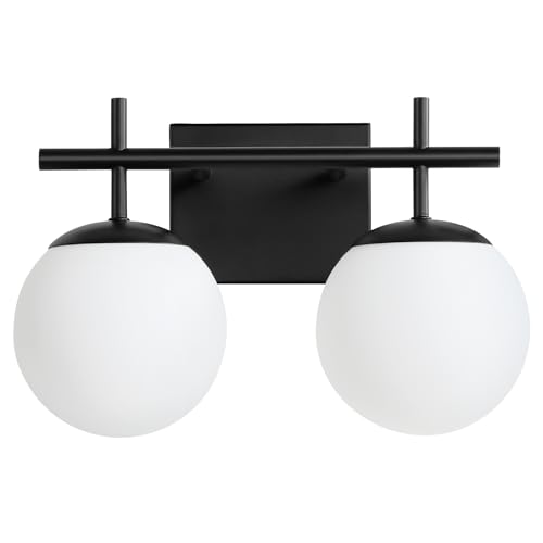 Black Bathroom Light Fixture Over Mirror (2 Count)