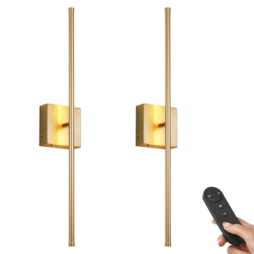 32.2 Inch Wall Sconces Battery Operated for Living Room Gold (2 Count)