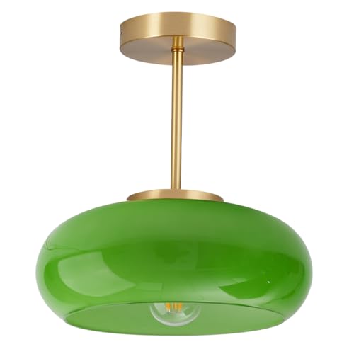Green Glass Ceiling Light