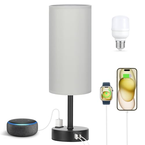 Grey Bedside Lamp for Bedroom