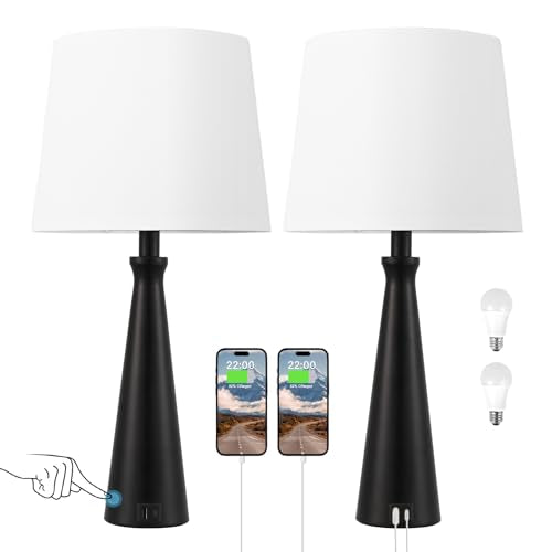 Modern Touch Lamps for Nightstand (2 Count)