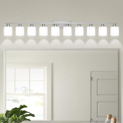Brushed Nickel Bathroom Sink Lighting Fixtures for Giant Mirror