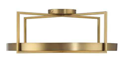 5617-695-L Boada LED Semi-Flush, 1-Light, 30 Total Watts, 24-in H x 9-in W, Soft Brass