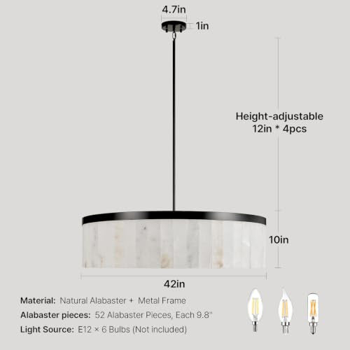 42" Round Alabaster Chandelier