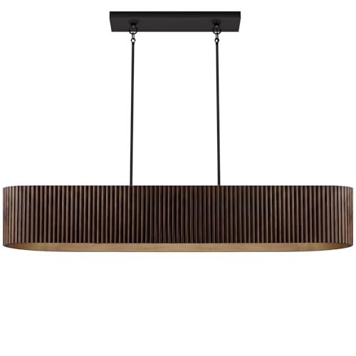 Walnut Wood Dining Room Light Fixture