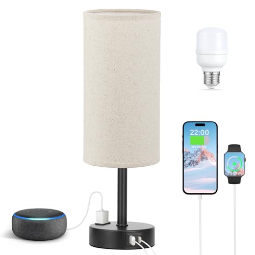 Beige Bedside Lamp for Bedroom