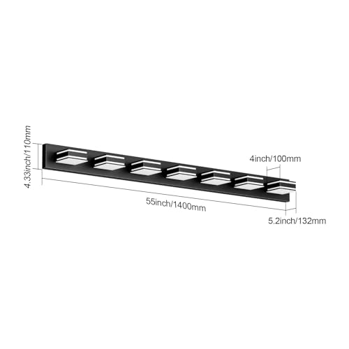55inch Black Vanity Light for Bathroom 7 (7 Count)