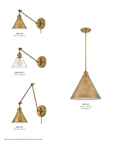 Arti Medium Long Swing Arm Single Light Wall Sconce