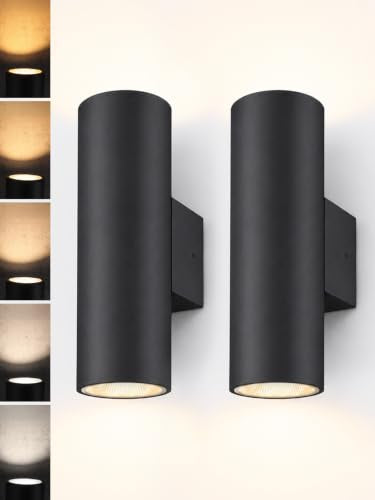 2 Pack 18 Inch 5CCT LED Cylinder Up Down Wall Light Outdoor (2 Count)