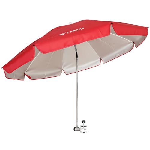 Chair Umbrella with Universal Clamp Adjustable 47 inches and 360° Swivel & UPF 50+ Protection Portable Sun Umbrella