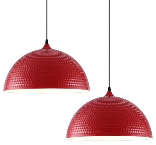16 inch Red Pendant Light 2 Pack