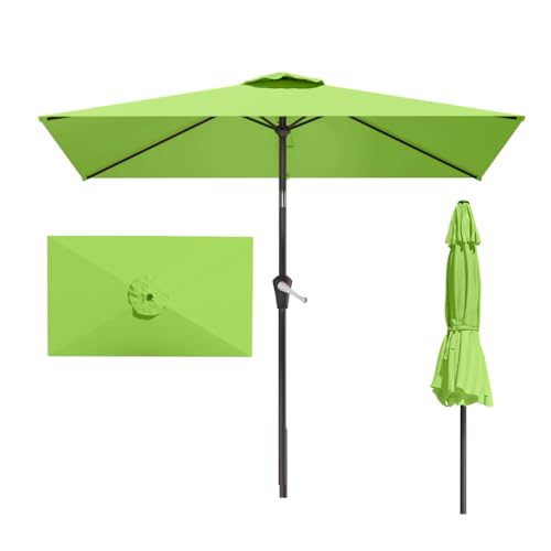 6.5' x 10' Rectangular Patio Umbrella Large Outdoor Market Umbrella w