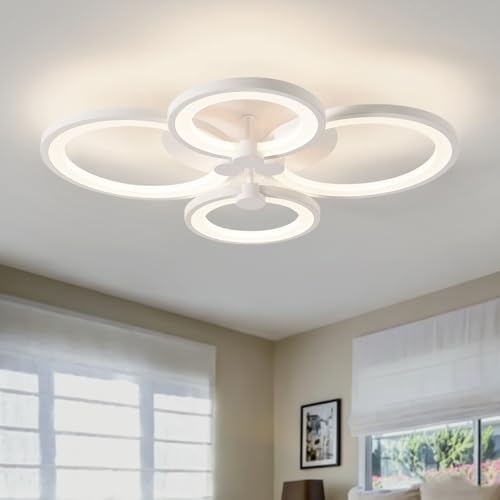 Modern LED Ceiling Lights Fixture Dimmable Flush Mount White Acrylic 4