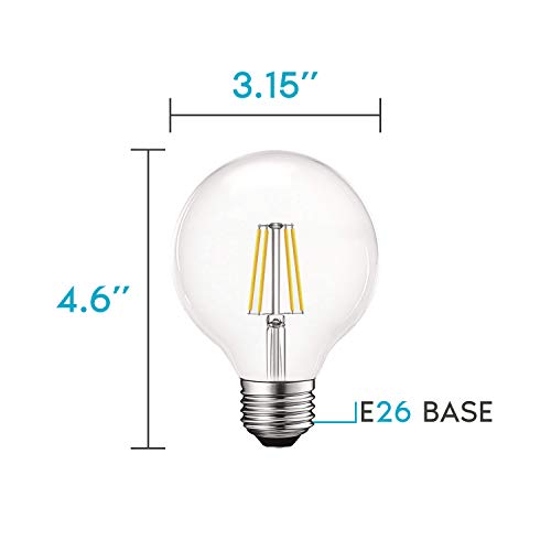 Vintage G25 LED Globe Light Bulbs 60W Equivalent (4 Count)