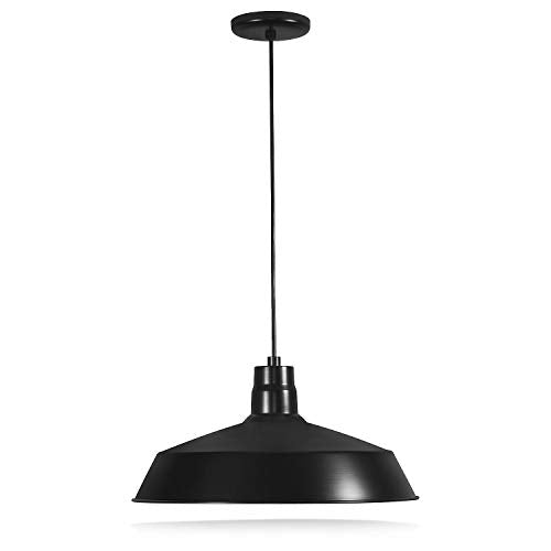 17 inch Industrial Black Pendant Barn Light Fixture with 10ft Adjustable Cord