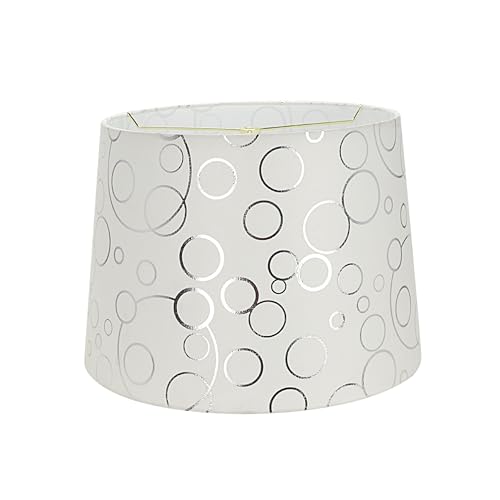 32953 Transitional Hardback Empire Shaped Spider Construction Lamp Shade in White with Circle Pattern