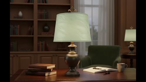 32143A Transitional Hardback Empire Shaped Spider Construction Lamp Shade in Greyish Green
