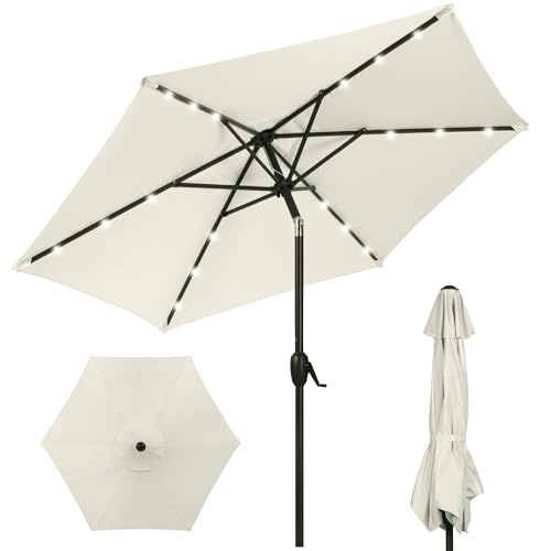 7.5ft Solar Umbrella LED Lighted Patio Umbrella