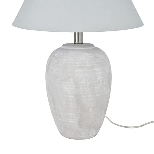 Home 23" Grey Vintage Distressed Ceramic Pot Table Lamp for Bedroom