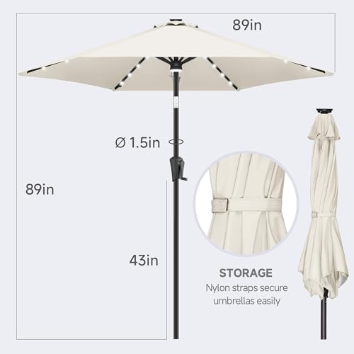 Solar Patio Umbrella with Centre Light