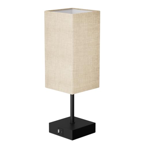 Bedside Table Lamp for Bedroom with 2 USB Ports