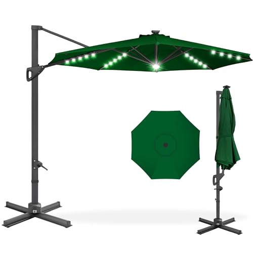 10ft Solar LED Cantilever Patio Umbrella