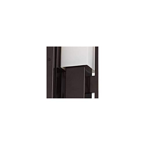 Midtown 23 1 2" White Glass Bronze Bath Bar Modern Wall Light Fixture