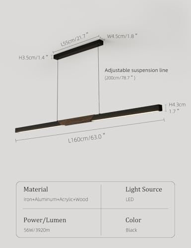 63" Linear Pendant Light