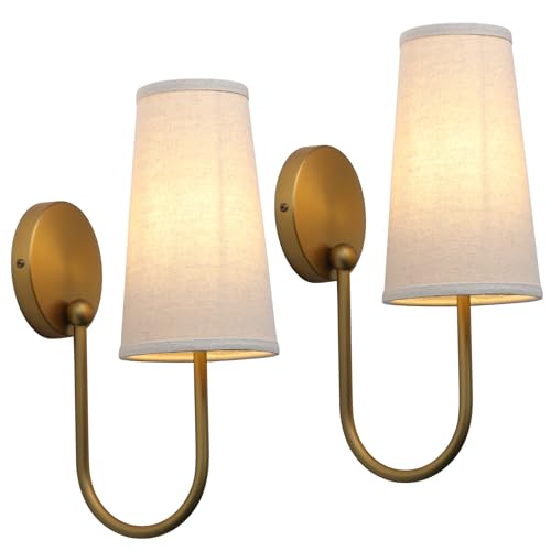 Set of 2 Linen Fabric Wall Sconces (2 Count)