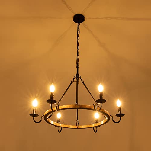 Rustic Wagon Wheel Chandelier