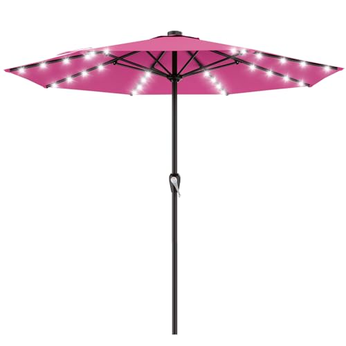 12FT Large Patio Umbrella with Solar Lights