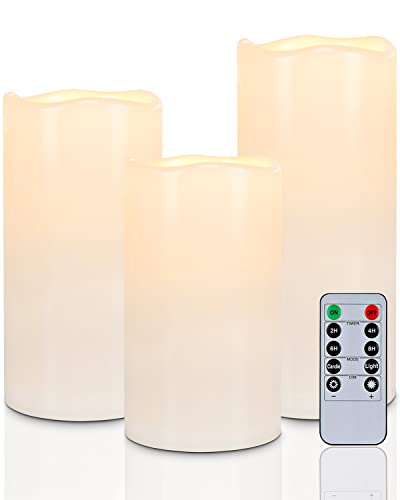 6" 8" 10" x 4" Waterproof Outdoor Flameless Candles (3 Count)