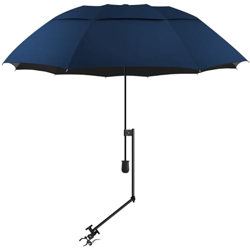 UPF 50+ Beach Umbrella with Adjustable Universal Clamp