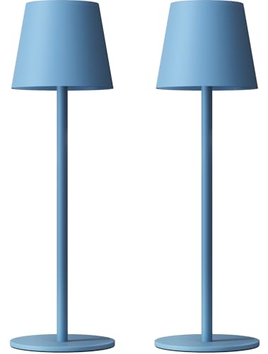 Cordless Table Lamp Rechargeable Blue (2 Count)