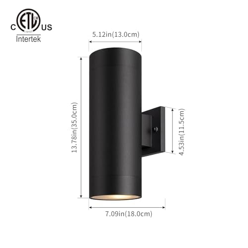 14" Modern Outdoor Porch Light in 2 Lights (2 Count)