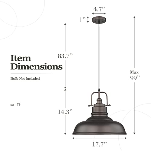 17.7 Inch Farmhouse Pendant Light for Kitchen Island
