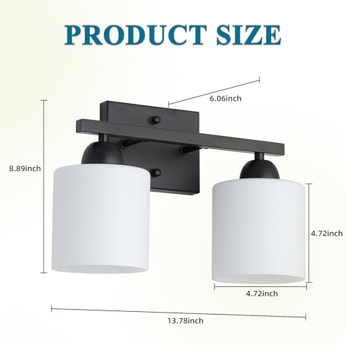 Milk Glass Vanity Lights for Bathroom (2 Count)
