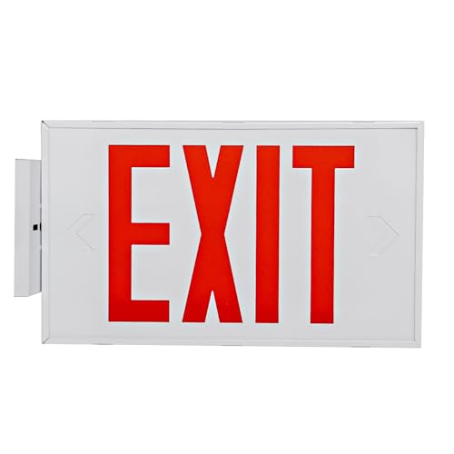 Red Exit Sign with Steel Housing
