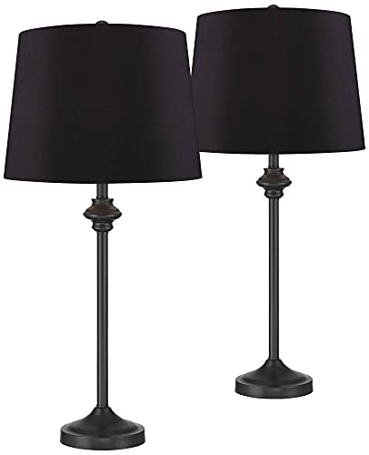 Lynn 26" Tall Buffet Table Lamps Set of 2 Bronze Brown Black Dark (2 Count)