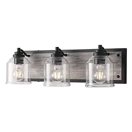 23" 3 Light Farmhouse Bathroom Vanity Light with Bubble Glass