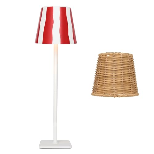 Outdoor Waterproof Cordless Wireless Rechargeable Portable Top Touch Battery Operated Powered LED Table Lamp Desk Lamp Lights for Restaurant Kitchen Patio Dinner Dining