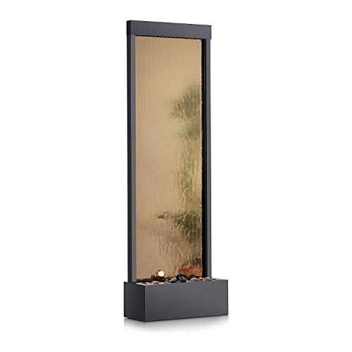 72" Bronze Mirror Waterfall Fountain with LED Lights