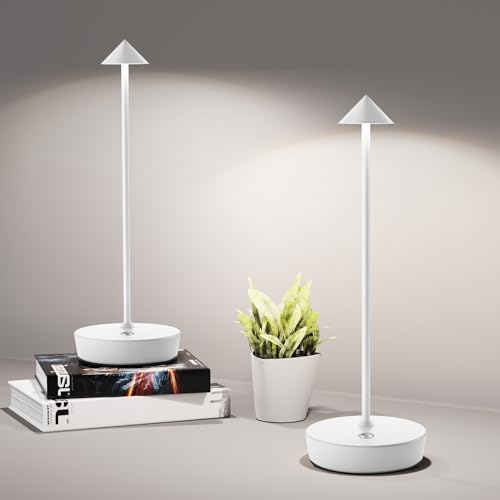 LED Cordless Table Lights Rechargeable 6000mAh Battery Outdoor Desk Lamp (2 Count)